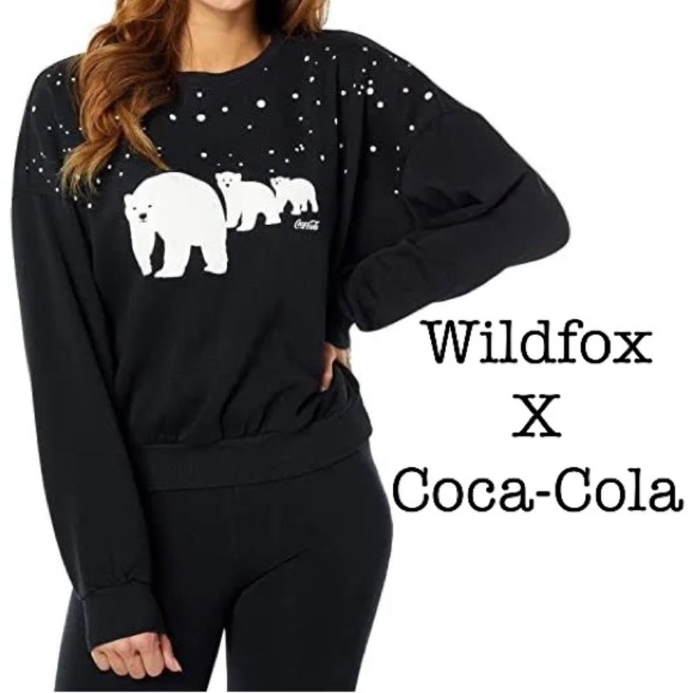 Wildfox X Coca-Cola Bears Oversized Black Sweatshirt Size Small